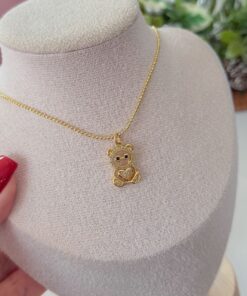 20102 - Collar armado oso con corazon en el medio