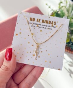 20168-5 Collar armado rayo esmaltado con cristales blanco