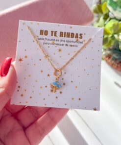 20170-2 Collar armado azul claro hongo esmaltado