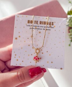 20170-3 Collar armado rojo hongo esmaltado