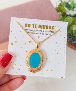 20197 - Relicario Turquesa esmaltado ovalado