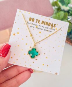 20078-1 Collar armado trebol verde