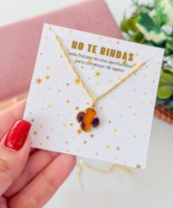 20087-2 Collar armado trebol marmoleado