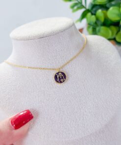 20345-1 Collar armado virgen de la pastora esmaltado negro