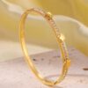 41129 - Pulsera acero dorado estrella con cristales