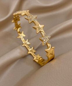 41162 - Pulsera acero dorada multi estrellas