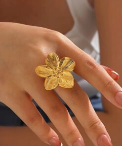 30094 - Anillo Acero flor grande