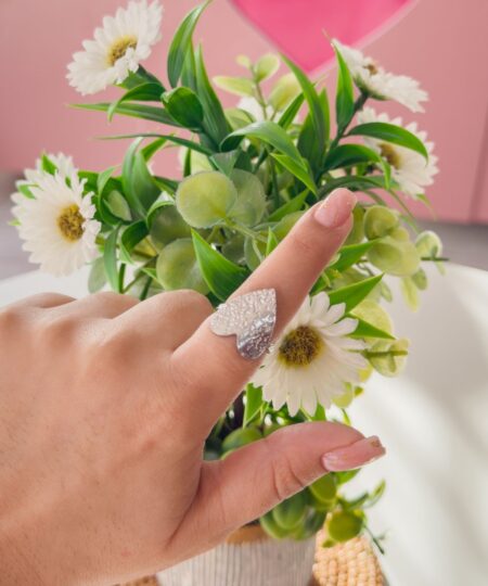 30136 - Anillo Acero plateado corazon