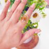 30139 - Anillo Acero dorado figura arbol