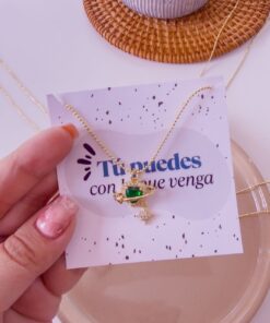 20099 – Collar armado corazon estrella cristal verde