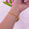 41161 - Pulsera acero dorada con cristales