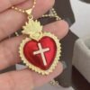 21029 - Collar armado corazon rojo