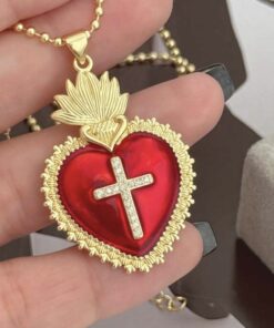 21029 - Collar armado corazon rojo