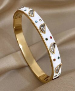 41012- Pulsera acero blanco con cristales