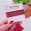 41003-3 Pulsera tela estrellas roja