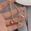 41165 - Pulsera balines corazon cruz virgen rojo