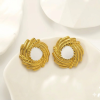 80118-1 Zarcillos acero flor blanco