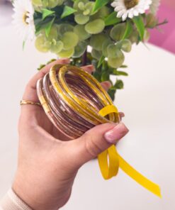 40201-7 Set 6 pulseras marrones