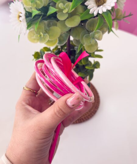 40201-10 Set 6 pulseras rosado