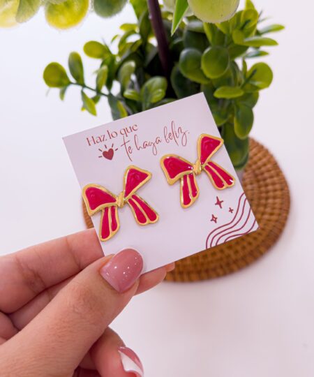 80116 - Zarcillos acero lazo grande rojo