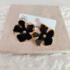 80087-2 Zarcillos acero flor esmaltada