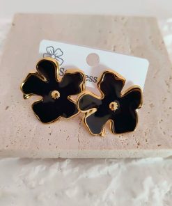 80087-2 Zarcillos acero flor esmaltada