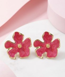80087 - Zarcillos acero flor esmaltada