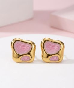 80097 - Zarcillos acero esmaltado