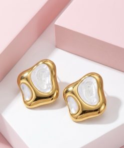 80097-1 Zarcillos acero espiral blanco