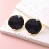 80107 - Zarcillos acero esmaltado negro