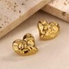80175 - Zarcillos acero dorado gota