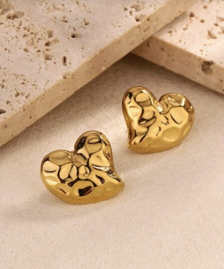 80175 - Zarcillos acero dorado gota