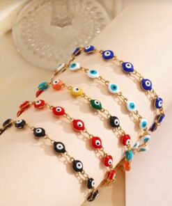 Alternative view of 41181-1 Pulsera Acero ojos turco azul oscuro