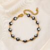 41181 - Pulsera Acero ojos turco negro