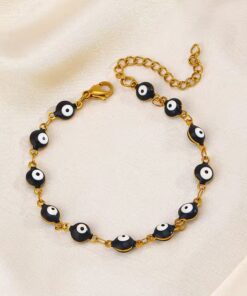 41181 - Pulsera Acero ojos turco negro