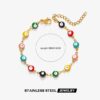 41181-2 Pulsera Acero ojos turco multicolor