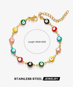 41181-2 Pulsera Acero ojos turco multicolor