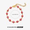 41181-4 Pulsera Acero ojos turco rojo
