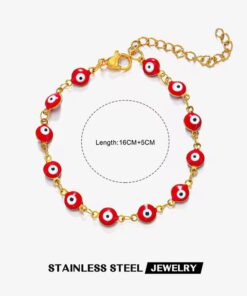 41181-4 Pulsera Acero ojos turco rojo