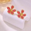 80101-1 Zarcillos acero flor