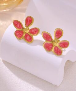 80101-1 Zarcillos acero flor