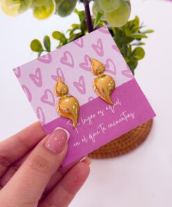 80027 - Zarcillos acero dorado