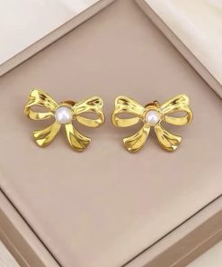 80023 - Zarcillos acero dorado