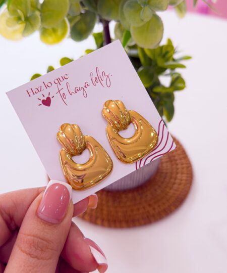 80017 - Zarcillos acero dorado