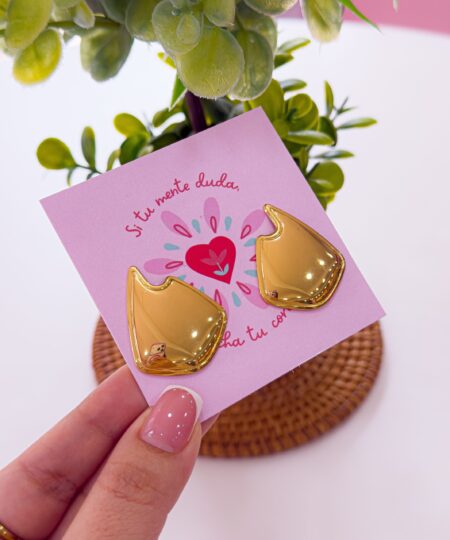 80016 - Zarcillos acero dorado