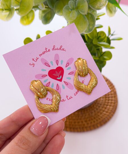 80020 - Zarcillos acero dorado