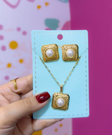 21046-10 Set Collar y zarcillos acero