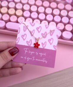 20043 - Collar armado flor rojo