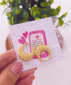 80160 - Candonga acero dorado en U gruesas