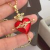 21029-1 Collar armado corazon rojo cruz con corona